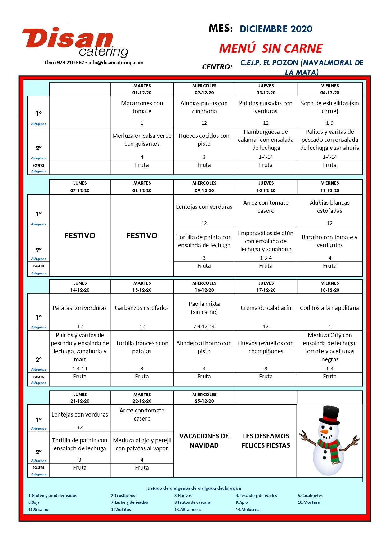 COLEGIO EL POZÓN MENÚ SIN CARNE DICIEMBRE page 0001